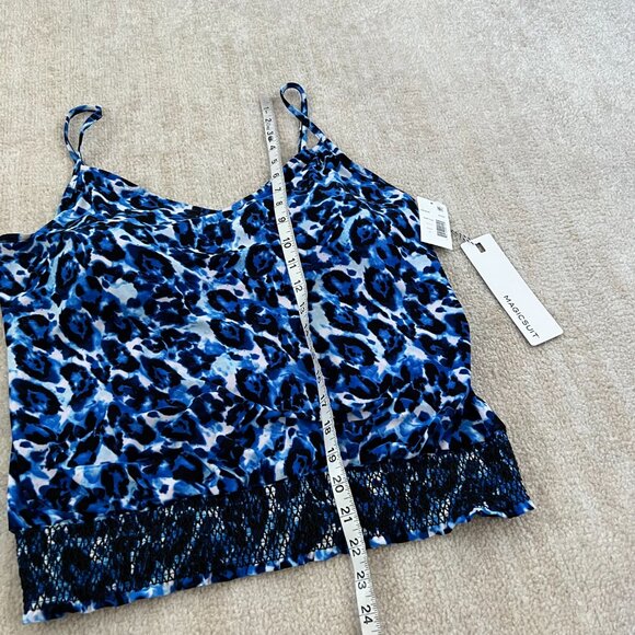 NWT Magicsuit by Miraclesuit Tankini Black Blue Swim Top 12 - Picture 5 of 9